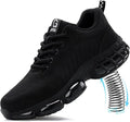 Steel Toe Work Shoes for Men Women Comfortable Lightweight Black Safety Construction Working Shoes Anti-Smash Anti-Puncture